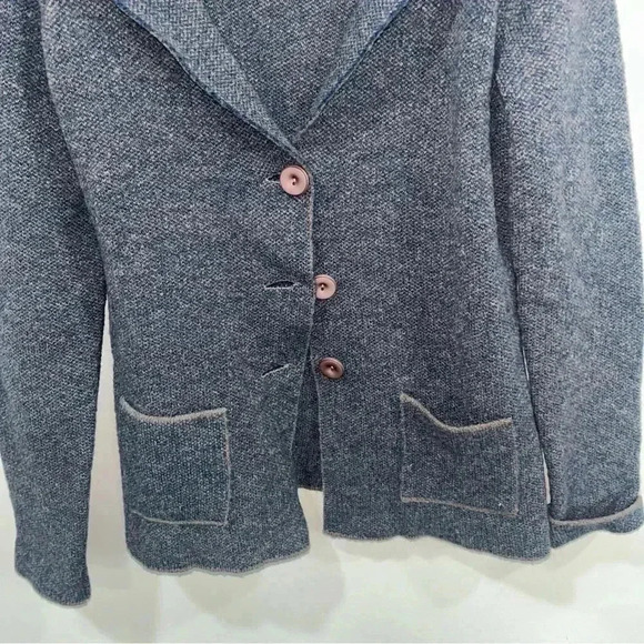 Cocogio Cardigan/Jacket Button‎ Down Gray  Wool Blend Made In Italy Womens Sz M - Picture 2 of 6